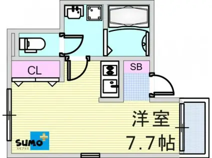 エターナルシー西明石2(ワンルーム/3階)の間取り写真