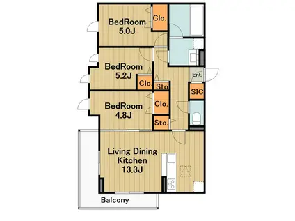 BELLE・GRACE(3LDK/1階)の間取り写真