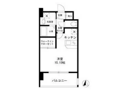 メゾン柳(ワンルーム/10階)の間取り写真