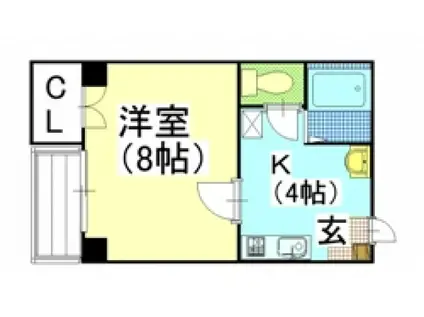 はなやびる(1K/2階)の間取り写真