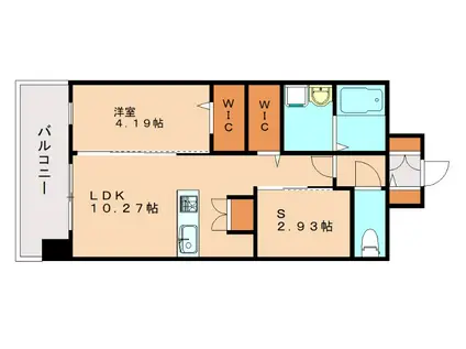 ALISS堺町(1LDK/7階)の間取り写真