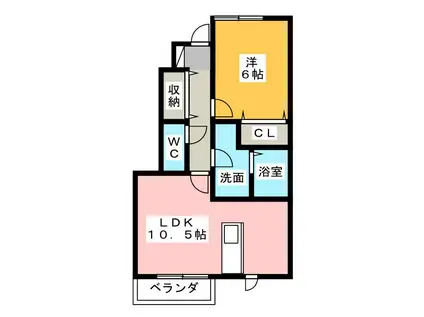 ロイヤルタウン染地台ABCD(1LDK/1階)の間取り写真