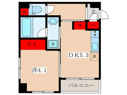メゾンエスポワール(1DK/2階)の間取り写真