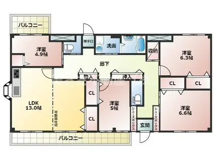 フエンテ(4LDK/1階)の間取り写真