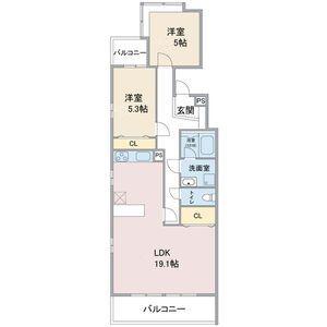 サンハイツ小幡(2LDK/3階)の間取り写真