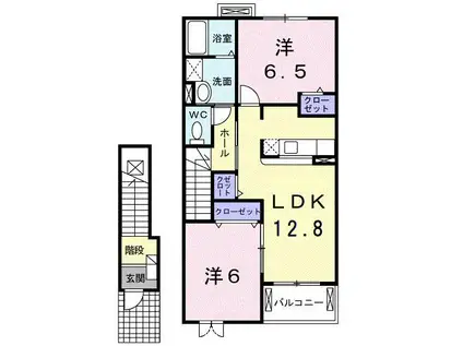 カメリアC(2LDK/2階)の間取り写真
