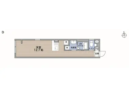 アイリス清水五条(ワンルーム/2階)の間取り写真