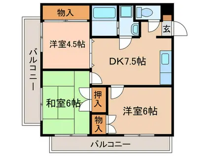 メゾンラビアンローズ(3DK/3階)の間取り写真