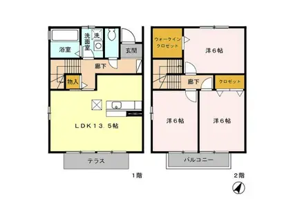 M コンフォルト(3LDK/1階)の間取り写真