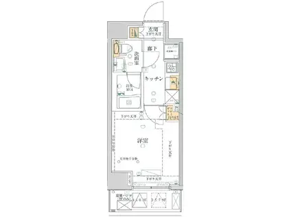 ユリカロゼ梅島(1K/10階)の間取り写真