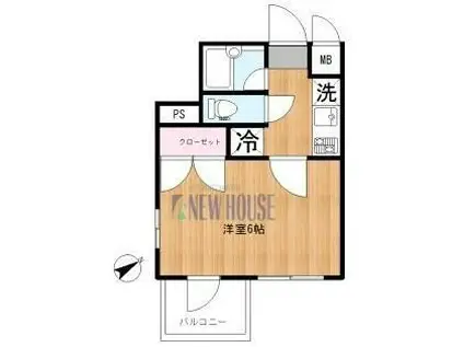 ルーブル本駒込(1K/4階)の間取り写真