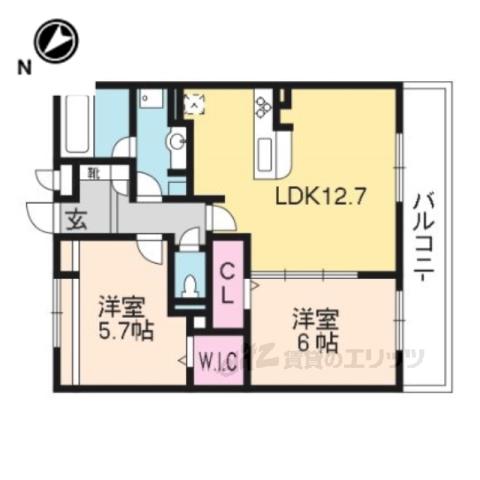 マジェスティ サザン Ⅰ棟(2LDK/3階)の間取り写真