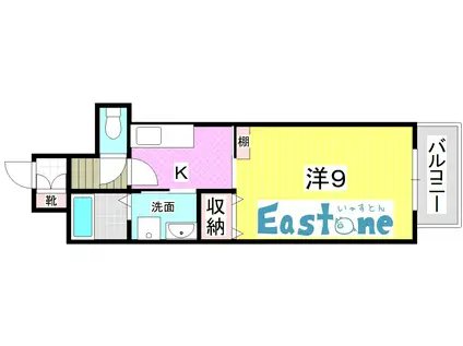 イリスパイラブライト騎射場公園(1K/3階)の間取り写真