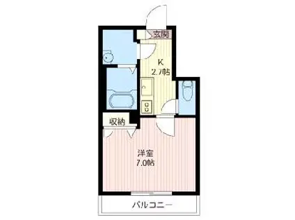 ジラソーレ(1K/1階)の間取り写真