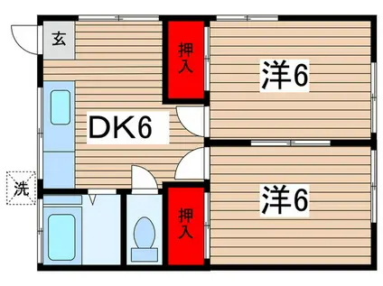 第2泉荘(2DK/2階)の間取り写真