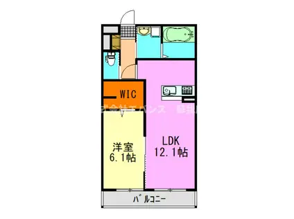 ルールドクロワール末広(1LDK/1階)の間取り写真