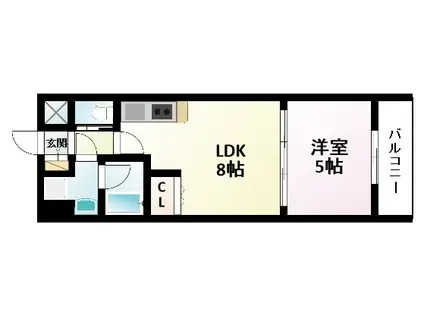 ベルファース緑地公園(1LDK/7階)の間取り写真