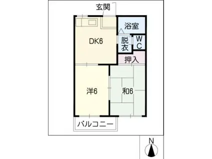メゾンサンベント(2DK/1階)の間取り写真