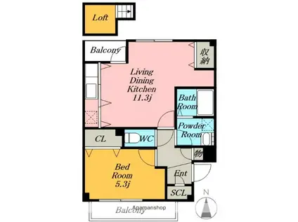 パレットM・T(1LDK/4階)の間取り写真