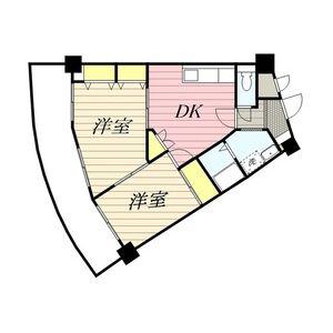 西一ビル(2DK/4階)の間取り写真