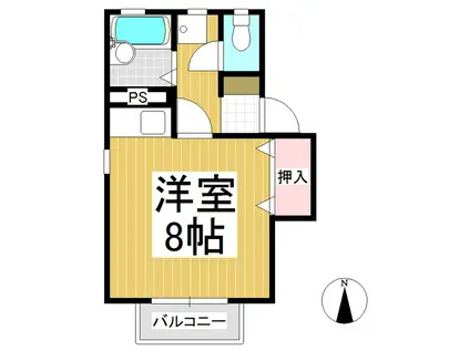 コーポピクルI(ワンルーム/2階)の間取り写真