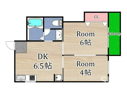 ハイムさとう(2DK/3階)の間取り写真