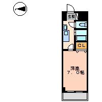アスティオス港楽(1K/3階)の間取り写真