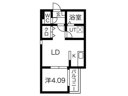 CALM烏森(1LDK/1階)の間取り写真
