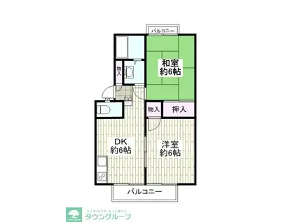 メゾン・コーピア(2DK/2階)の間取り写真