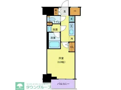 ルフレプレミアム新小岩(1K/2階)の間取り写真