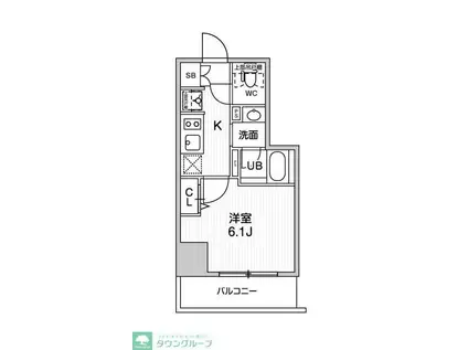 THE PALMS与野(1K/8階)の間取り写真