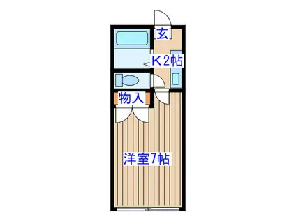 リーベンス台原(1K/2階)の間取り写真
