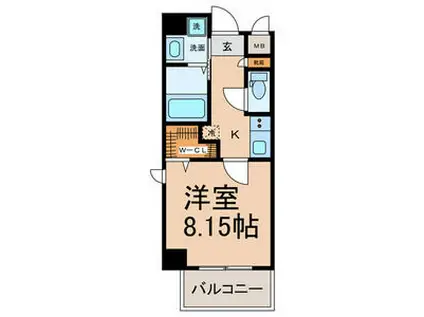 シャルマン新栄(1K/8階)の間取り写真