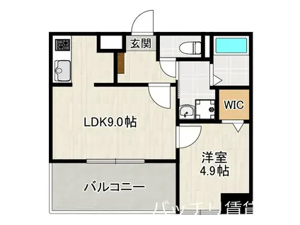 エンクレスト博多駅南CELES(1LDK/5階)の間取り写真