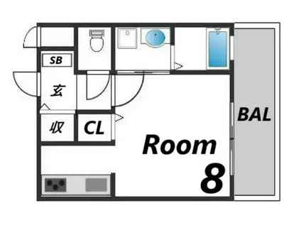 篠原伯母野山町三丁目アパート(1K/1階)の間取り写真