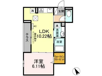 ラリュール徳丸(1LDK/1階)の間取り写真