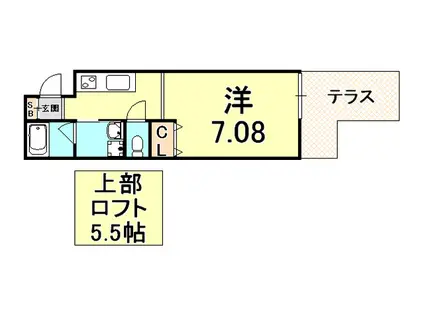 ラ・グロワール(1K/1階)の間取り写真