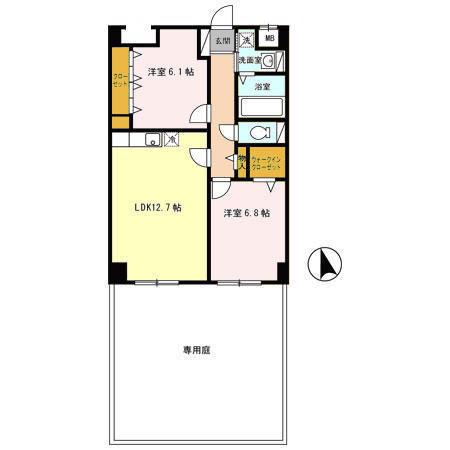 カーサ善(2LDK/3階)の間取り写真