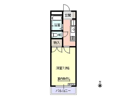 ラ・フランボワーズ(1K/3階)の間取り写真