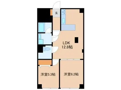 湯島ハイタウン(2LDK/12階)の間取り写真