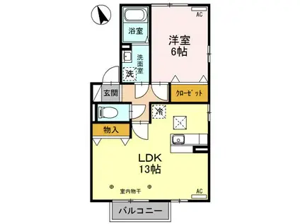 メゾン・ド・フローレンスC(1LDK/1階)の間取り写真