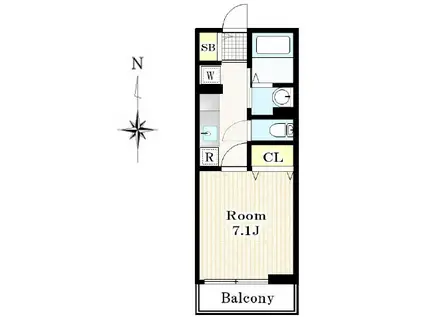 コンフリエ向原I A棟(1K/2階)の間取り写真