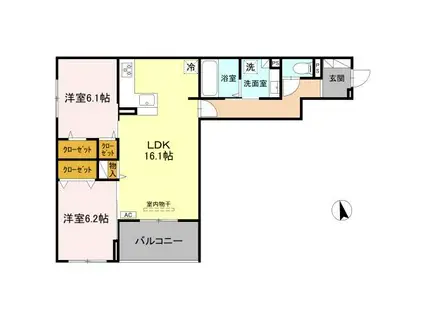 FIELD COURT(2LDK/3階)の間取り写真