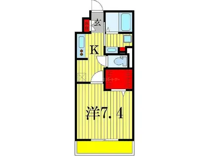 NTCながれやま(1K/1階)の間取り写真