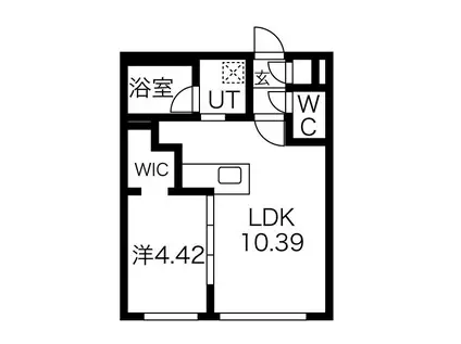 ブローブラン(1LDK/1階)の間取り写真