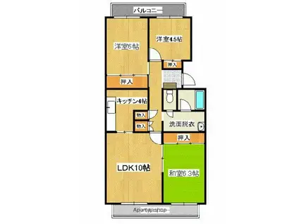 サルヴァトーレ長嶺(3LDK/5階)の間取り写真