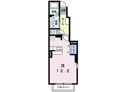 アビタシオン・F(ワンルーム/1階)の間取り写真