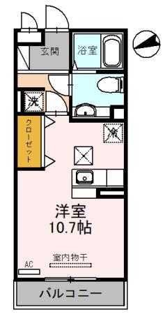 フェアリーシャンテ(ワンルーム/1階)の間取り写真