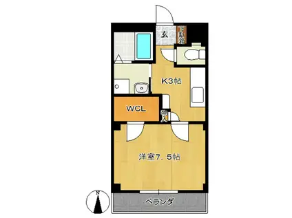 メゾン・イズミ(1K/3階)の間取り写真