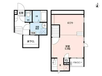 CB鳥栖フラネ(1K/1階)の間取り写真